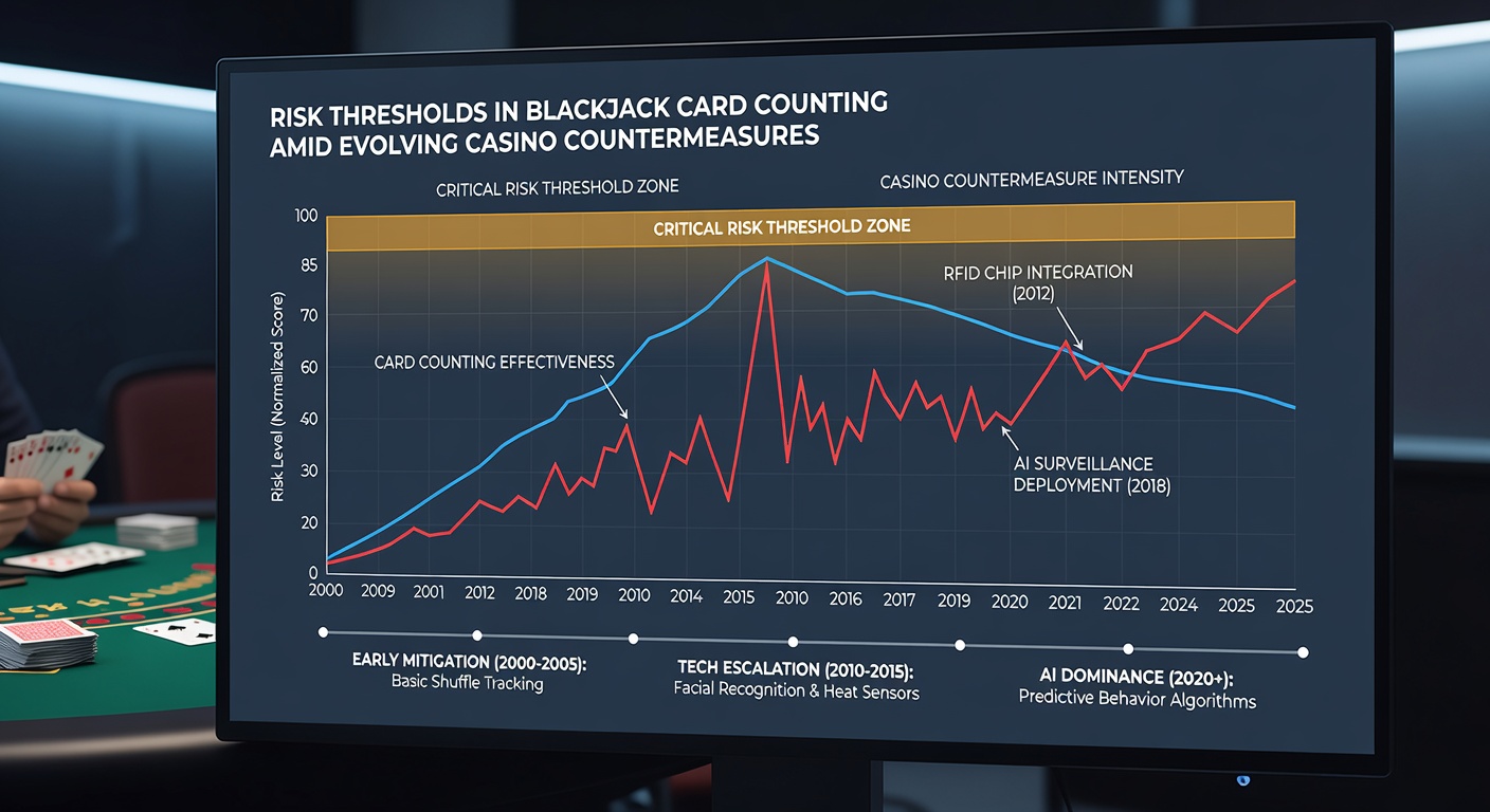 Surveillance control room monitors displaying real-time blackjack gameplay analysis and player behavior metrics