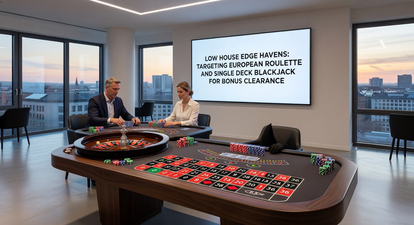 Single-deck blackjack table with basic strategy chart overlay, showing card values and optimal plays for minimal house edge