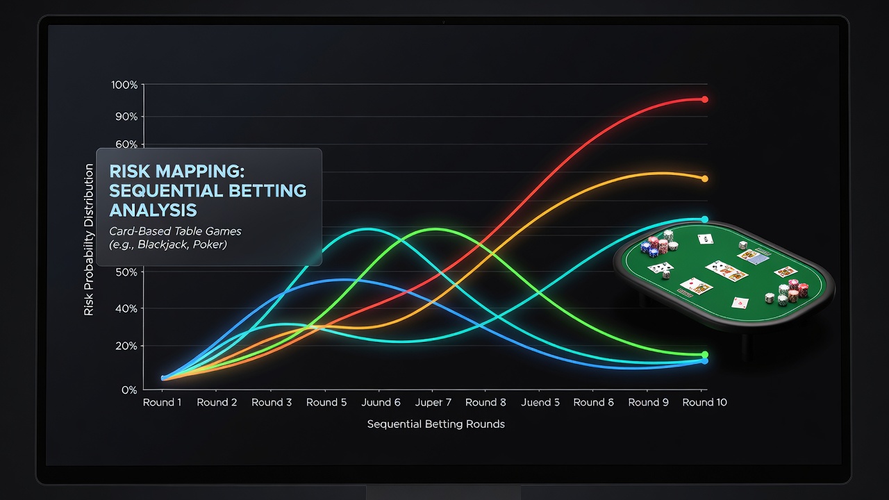 Detailed chart illustrating cumulative probability distributions across extended card game sessions