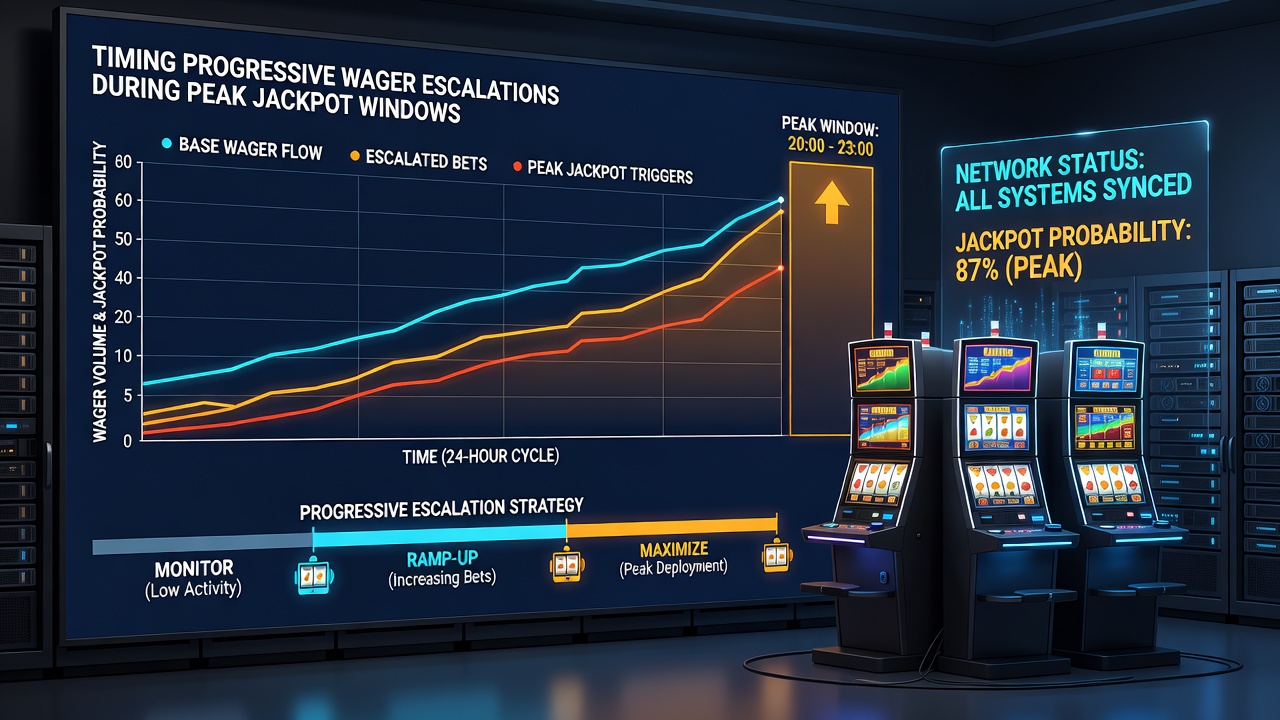 Close-up view of slot machine progressive jackpot display showing escalating numbers during peak player activity
